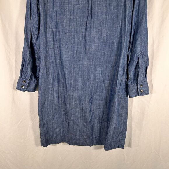 Banana Republic Knee Length Dress Women's 6 Blue Button Up Long Sleeve Collared - Picture 10 of 10